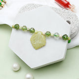 Leaf & Teal Stone Rakhi Set