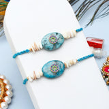 Pack Of 2 Turquoise Stone Rakhi