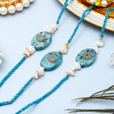Pack Of 3 Turquoise Stone Rakhi