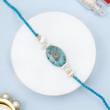 Pack Of 3 Turquoise Stone Rakhi
