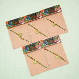 Pack Of 5 Olive Leaf Crystal Rakhi