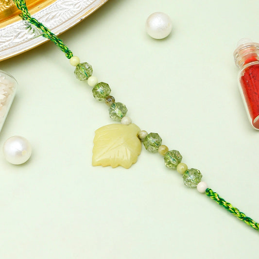Olive Leaf Crystal Rakhi