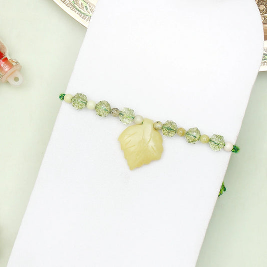 Olive Leaf Crystal Rakhi
