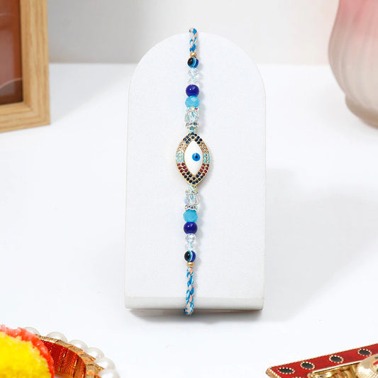 Evil Eye Rakhi for Brother with Best Brother Ever Mug - Marquise Designer Rakhi