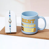 Evil Eye Rakhi for Brother with Best Brother Ever Mug - Marquise Designer Rakhi