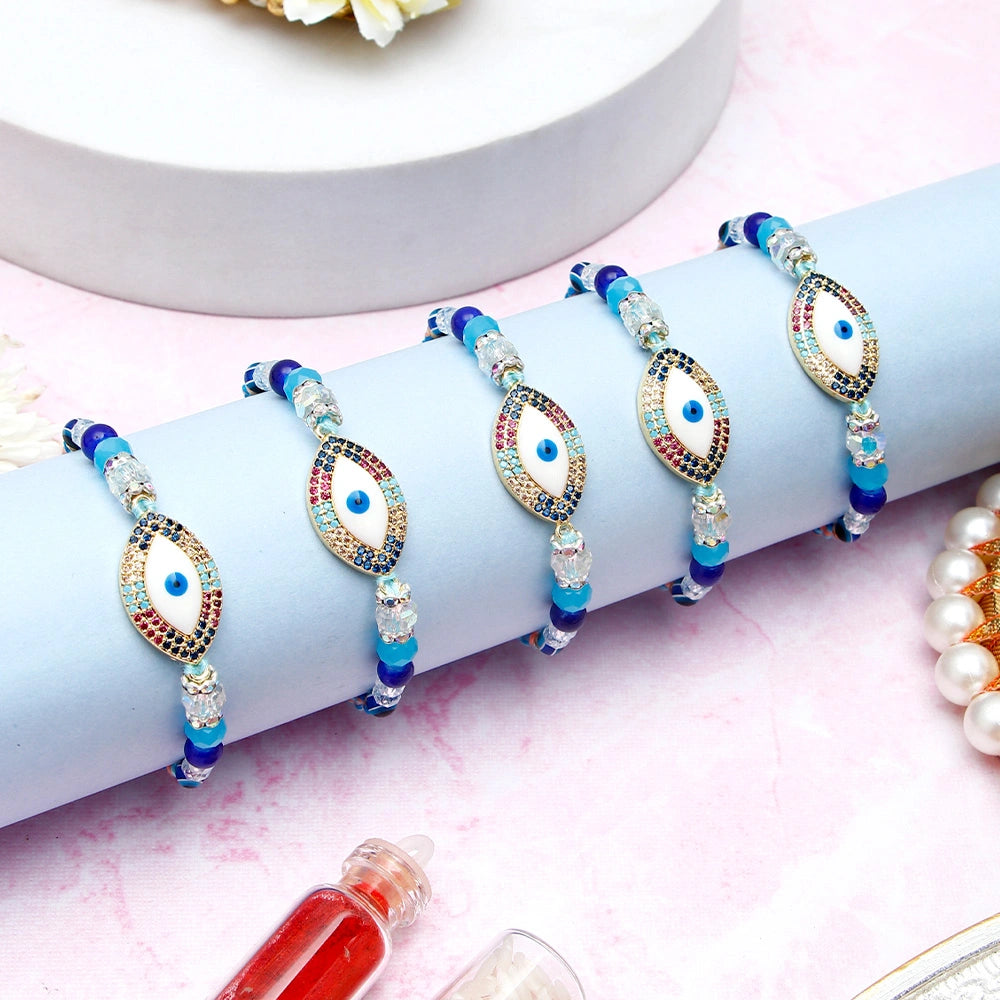 Pack Of 5 Nazar Evil Eye Rakhi