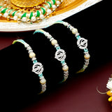 Pack Of 3 Khanda Pastel green Rakhi