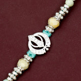 Pack Of 3 Khanda Pastel Green Rakhi