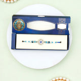 Pack Of 2 Rhinestones Golden Blue Evil Eye Rakhi