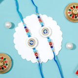Pack Of 2 Rhinestone Evil Eye Marble Rakhi
