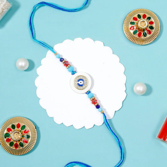 Rhinestone Evil Eye Marble Rakhi