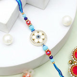 Crystal Flower Evil Eye Rakhi & UXR Royal Life Perfume Mug Set