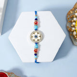 Crystal Flower Evil Eye Rakhi Gift Set for Brother with UXR Royal Life Perfume