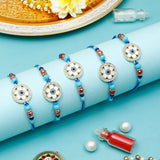 Pack Of 5 Rhinestone Evil Eye Floral Rakhi