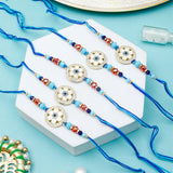 Pack Of 5 Rhinestone Evil Eye Floral Rakhi