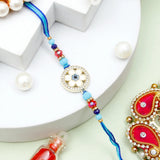 Rhinestone Evil Eye Floral Rakhi