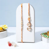 Peach Stone Bhaiya Bhabhi Rakhi Set
