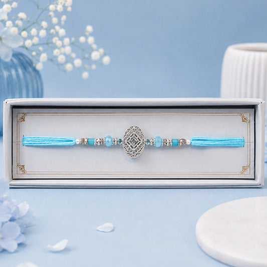 Royal Blue & Silver Rakhi For Brother
