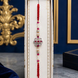Premium Scarlet Ruby Stone Rakhi For Brother