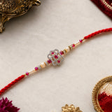 Premium Scarlet Ruby Stone Rakhi For Brother