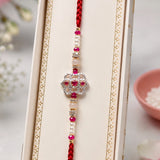 Premium Scarlet Ruby Stone Rakhi For Brother
