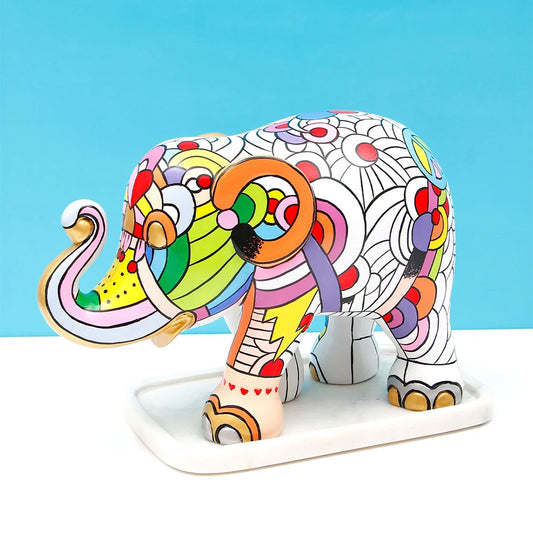 Happy Peace, Love & Music Elephant Statue | By Elephant Parade