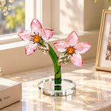 Blush Pink Petal Pair Crystal Sculpture