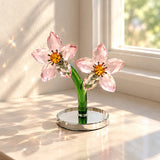 Blush Pink Petal Pair Crystal Sculpture