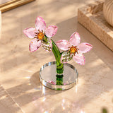 Blush Pink Petal Pair Crystal Sculpture