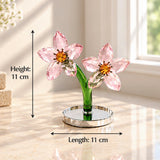 Blush Pink Petal Pair Crystal Sculpture