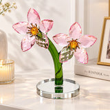 Blush Pink Petal Pair Crystal Sculpture