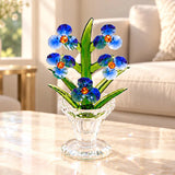 Midnight Bloom Crystal Flower Pot