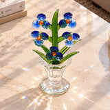Midnight Bloom Crystal Flower Pot