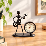 Guitar Player Metal Showpiece with Clock