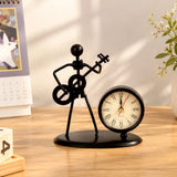 Guitar Player Metal Showpiece with Clock