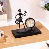 Guitar Player Metal Showpiece with Clock