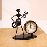 Guitar Player Metal Showpiece with Clock