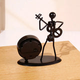 Guitar Player Metal Showpiece with Clock