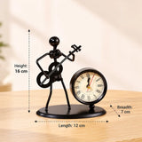 Guitar Player Metal Showpiece with Clock