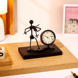 Violin Player Metal Showpiece with Clock