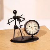 Violin Player Metal Showpiece with Clock