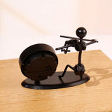 Violin Player Metal Showpiece with Clock