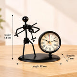 Violin Player Metal Showpiece with Clock