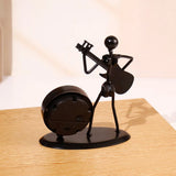 Electric Guitar Player Metal Showpiece with Clock