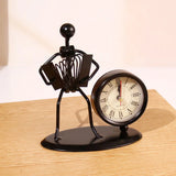 Accordion Player Metal Showpiece with Clock