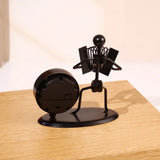 Accordion Player Metal Showpiece with Clock