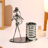 Tuba Player Metal Showpiece with Pen Stand