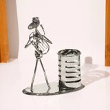 Tuba Player Metal Showpiece with Pen Stand