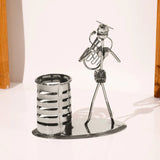 Tuba Player Metal Showpiece with Pen Stand