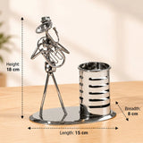 Tuba Player Metal Showpiece with Pen Stand